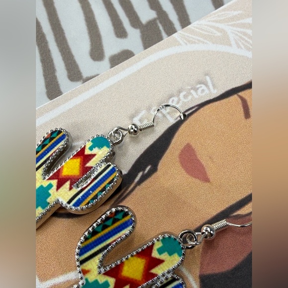 Colorful cactus earrings s925 - Picture 5 of 7